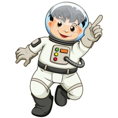 Space Explorers Theme Astronaut Boy Transparent Sticker